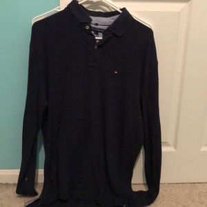 A navy Tommy Hilfiger button up